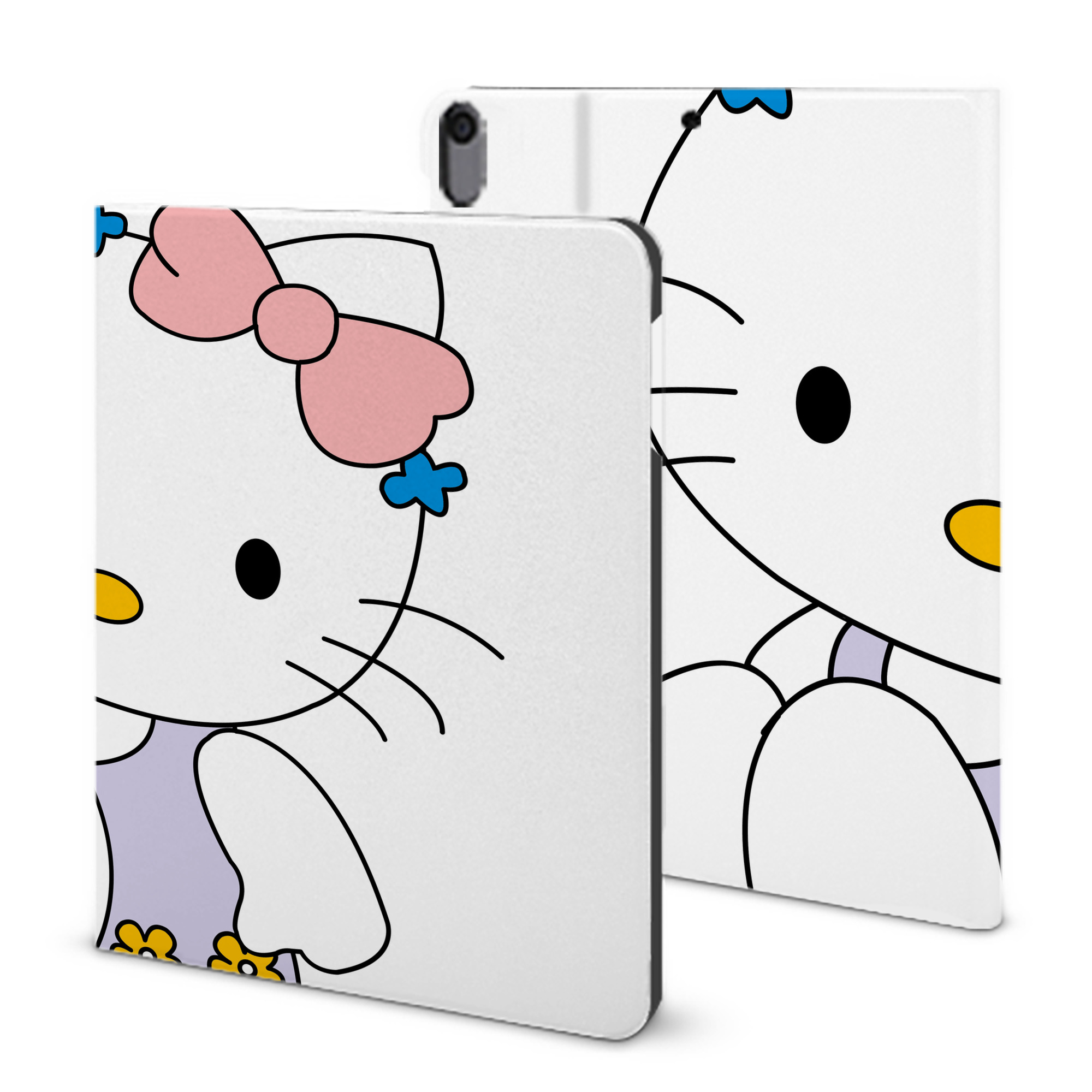 （画像用） Hello Kitty ハローキティ IPad ケース ブック型 PUレザー TPU 耐衝撃 軽量 薄型 ペン収納なし 全面保護 IPad 各モデル対応